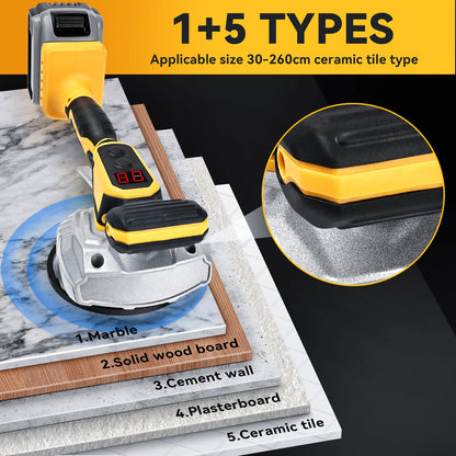 Cordless Tile Vibration Tool Compatible with Dewalt 20V Battery (Yellow -8 Speed)