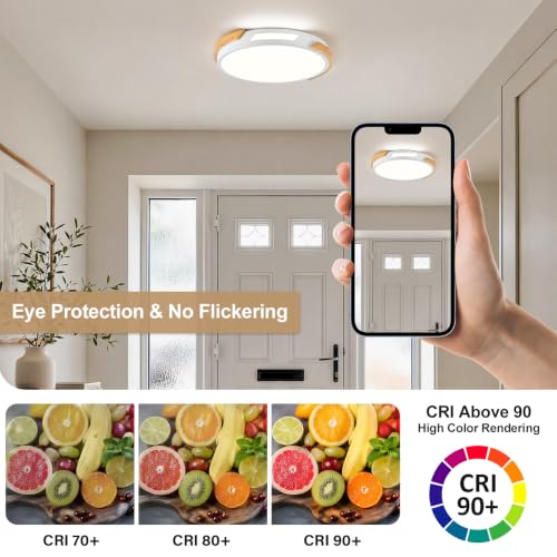 Modern Wood Dimmable Ceiling Light