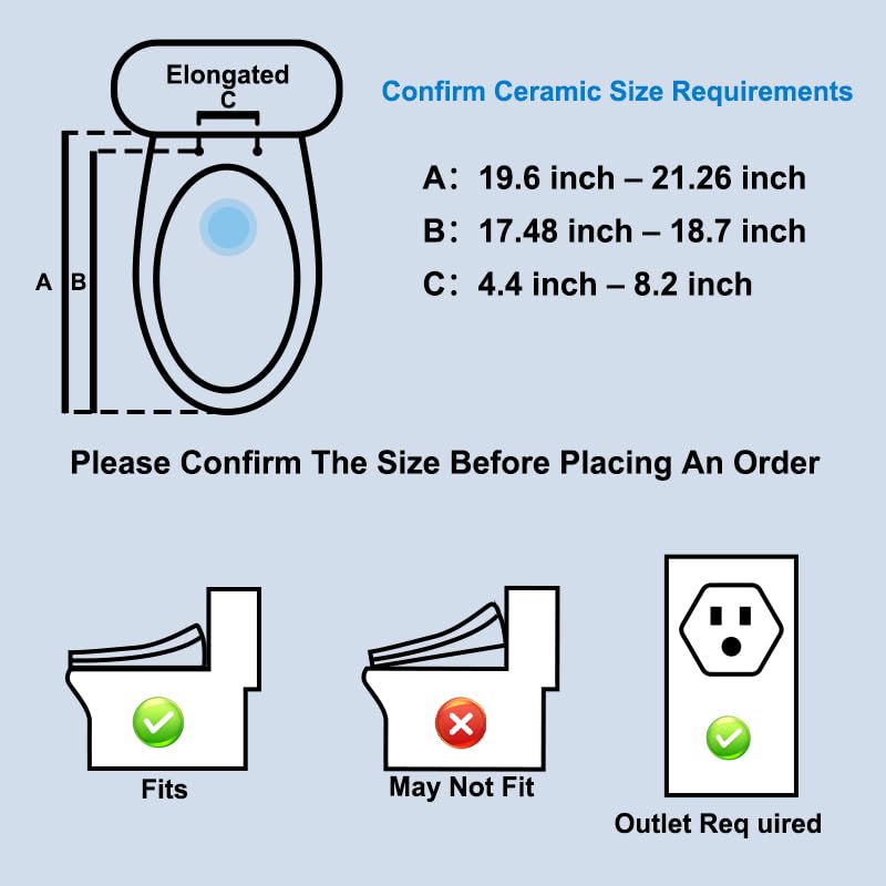 Electric Heated Bidet Toilet Seat with Warm Water Wash