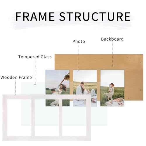 4x6 Collage Picture Frames (Rustic White / 7x13.5in (2Pack))