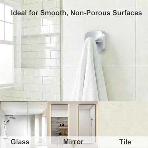 Suction Cup Hooks for Shower (Brushed Nickel / 2 Pack)