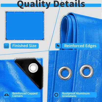 8x50 FT Tarps (Blue / 8' X 50' Customized Size)