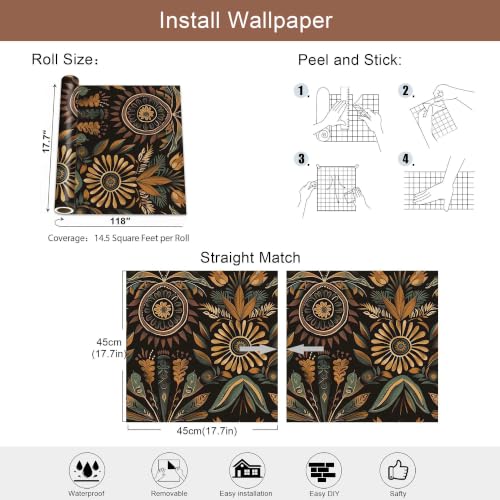 Boho Botanical Peel and Stick Wallpaper