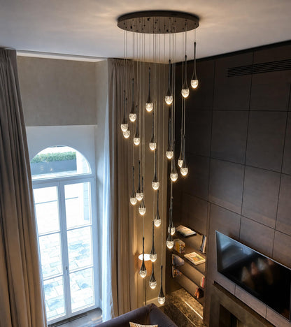 24 Lights Black Crystal Chandelier (Black / 24 Lights)