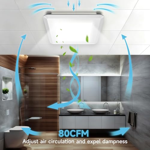 Ultra Quiet Bathroom Exhaust Fan with Light