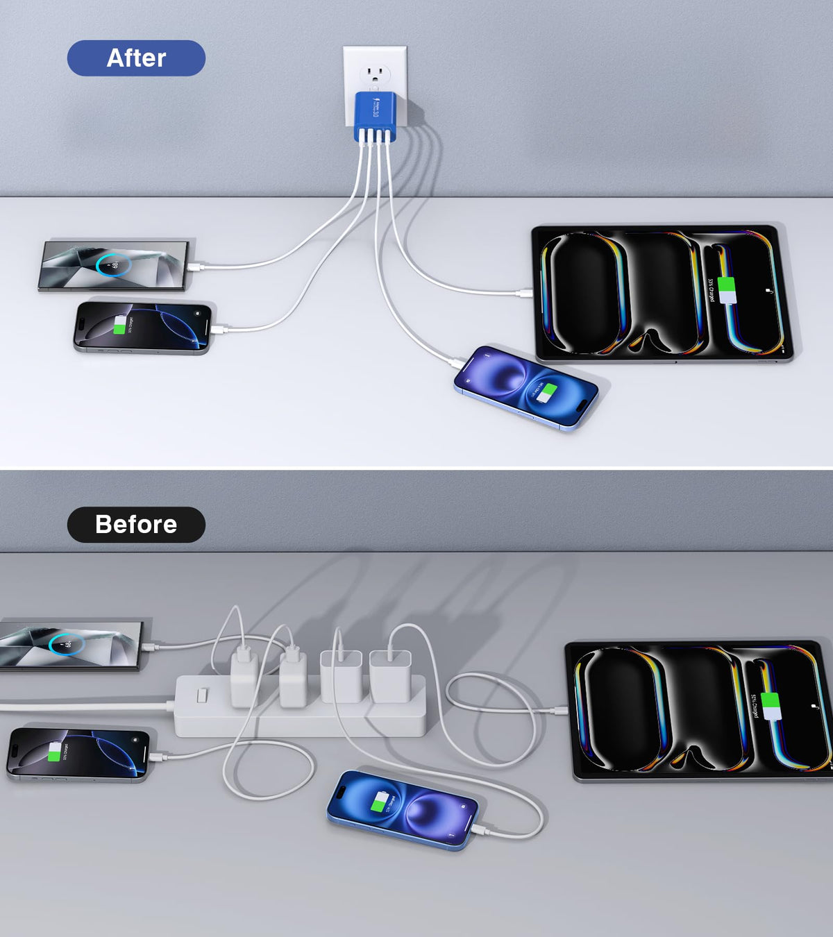 2Pack]40W USB C Super Fast Charger Cube (2Pack Blue / 40W)