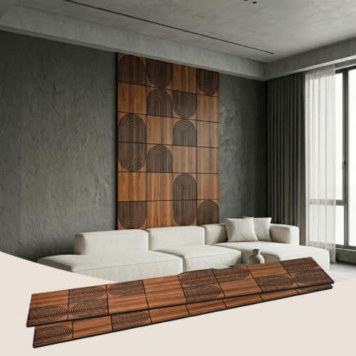 Teak Wood Grain 3D Wall Panels with Adhesive