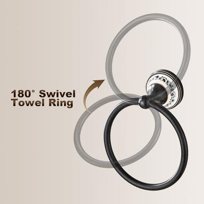 Towel Ring Wall Mounted Brass Towel Holder for Bathroom (Bronze)