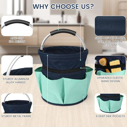 17L Cleaning Caddy with Handle & Elastic Straps