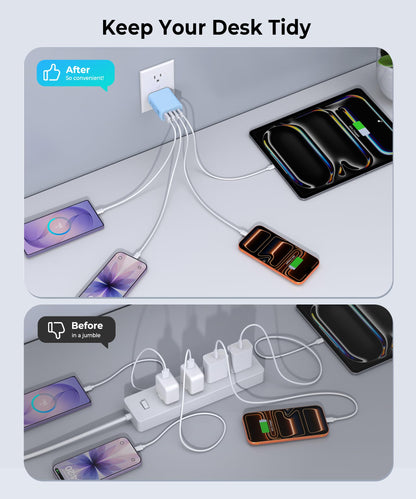 2 Pack USB C Charger Block (2Pack Blue Purple / 40W)