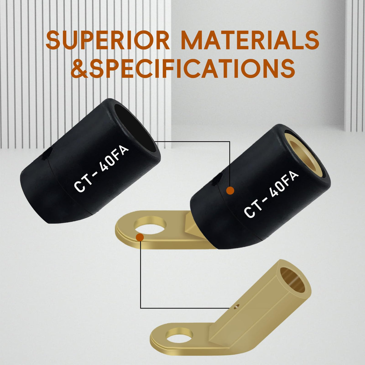 4 Pieces CT 40FA Welding Connector Terminal (Black Ct-40fa)