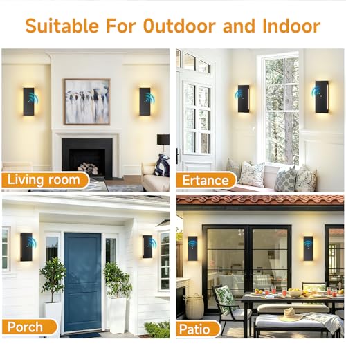 Dusk to Dawn Outdoor Modern Wall Light Black Wall Sconce