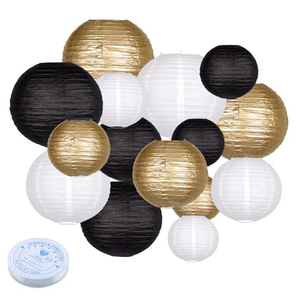 Round Chinese Paper Lanterns Decorative 15pcs for Wedding Birthday Party Baby Showers Decoration¡­