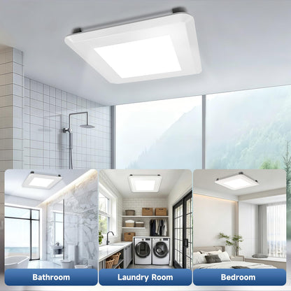 80 CFM Ultra Quiet Bathroom Exhaust Fan with Light (Opening 9"x9")