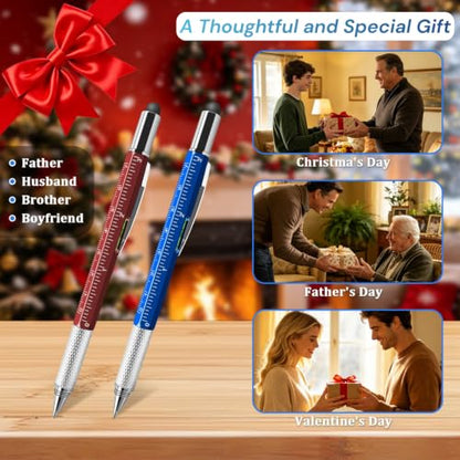 Multi Tool Pens for Father's Day 6 in 1 Bulk with Ruler