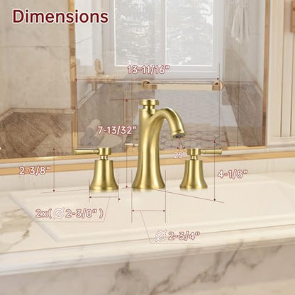 3 Hole Widespread Bathroom Faucet