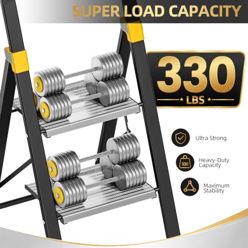 Step Ladder Lightweight Aluminum Folding Step Stool for Adults