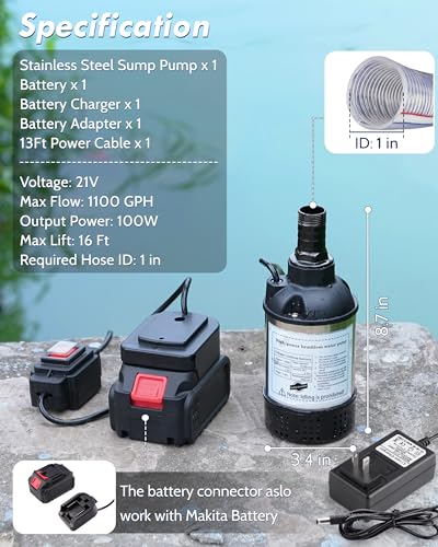 Cordless Submersible Water Transfer Pump