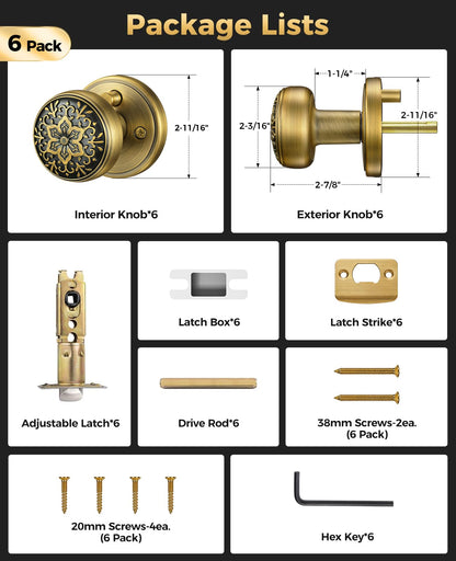 Brass Door Knobs (Brass)