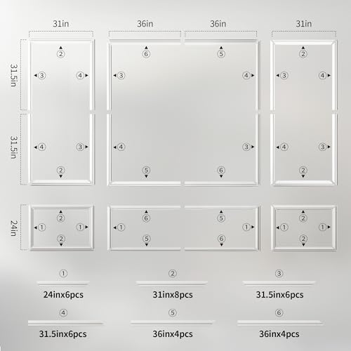 Peel and Stick Wall Molding Kit (63 x 31in+63 x 72in)