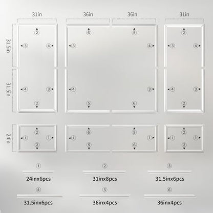 Peel and Stick Wall Molding Kit (63 x 31in+63 x 72in)