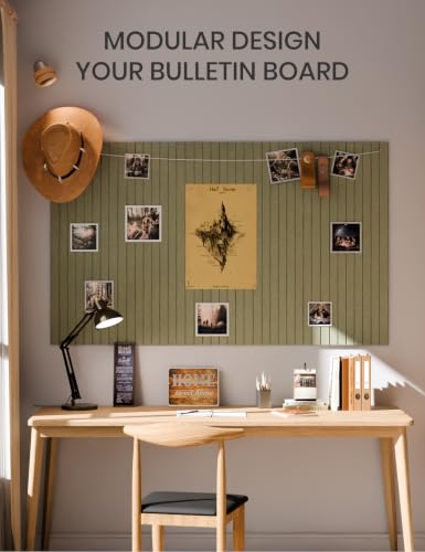 36" x 24" Large Felt Bulletin Board (Seaweed / Fine-stripe 6-pack)