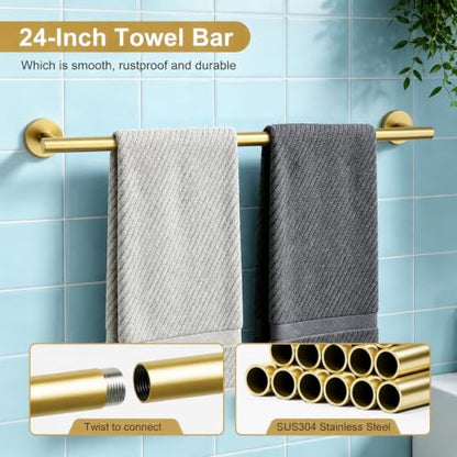 Brushed Gold Bathroom Accessories Set