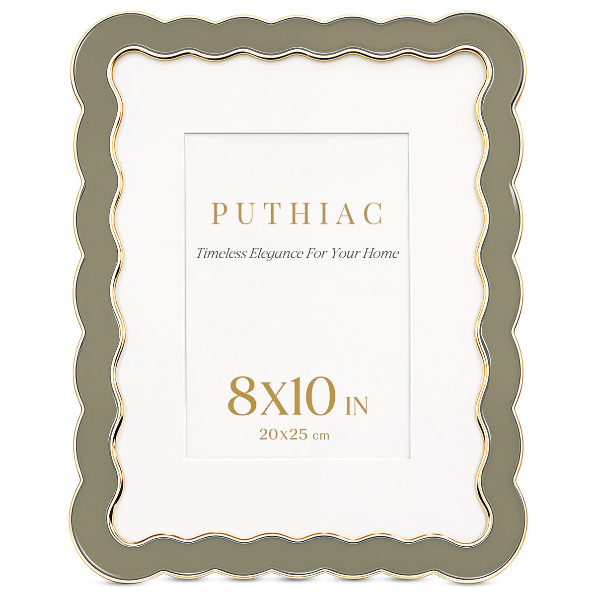 8x10 Scalloped Wavy Metal Picture Frame (Universal Khaki / 8x10)
