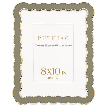 8x10 Scalloped Wavy Metal Picture Frame (Universal Khaki / 8x10)
