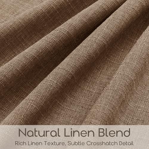 Rust Brown Pinch Pleated Linen Semi Sheer Cafe Curtains 24 Inch 2 Panels (Rust Brown / 40"W x 24"L (Pack of 2))