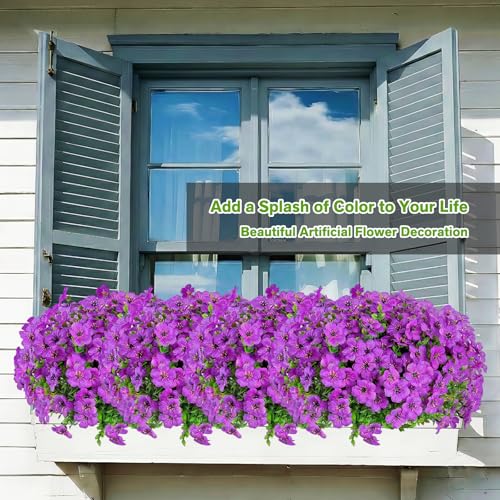 13 Bundles Artificial Flowers for Outdoors Spring Decoration (Purple / Artificial Flowers(13 Pcs))