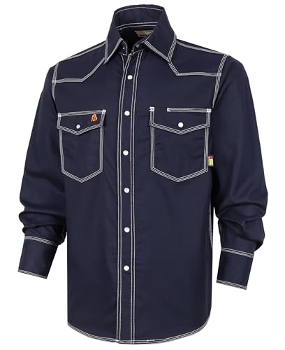 FR Welding Shirts Triple Stitched Pearl Snap Down 6.5oz Soft Canvas