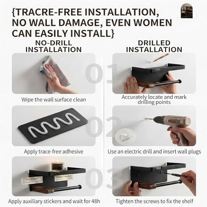 Toilet Paper Holder with Shelf