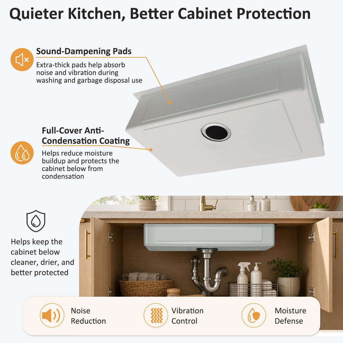 33 Inch Undermount Kitchen Sink (Stainless Steel / 33" x 19"x 9")