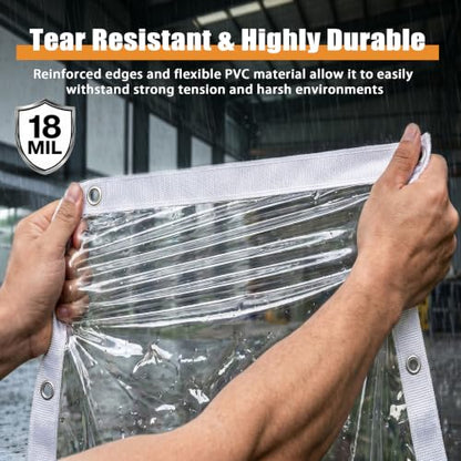 Clear Tarps Heavy Duty Waterproof Vinyl Patio Tarp
