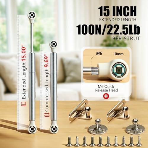 2 Pack Slow Close Hinges for Toy Box 15 inch