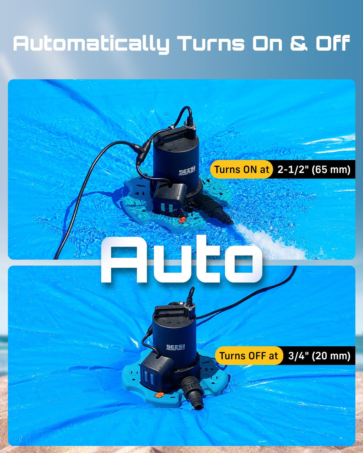 Automatic Pool Cover Pump (Cobalt Blue)