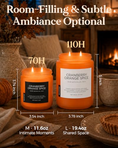 Cranberry Orange Spice Holiday Candle 11.6Oz for Festive Home Decor (Medium Jar / CranberryOrangeSpice)