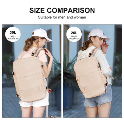 Travel Backpack For Women Men (Beige / 25 liters)