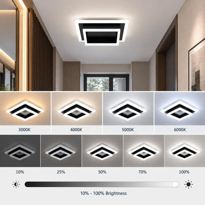 Modern LED Ceiling Light (Black / 10.62 Inches)