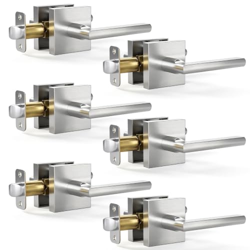 6 Pack Satin Nickel Passage Door Lever (Satin Nickel)