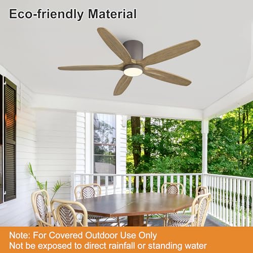 54" Flush Mount Ceiling Fan with Light