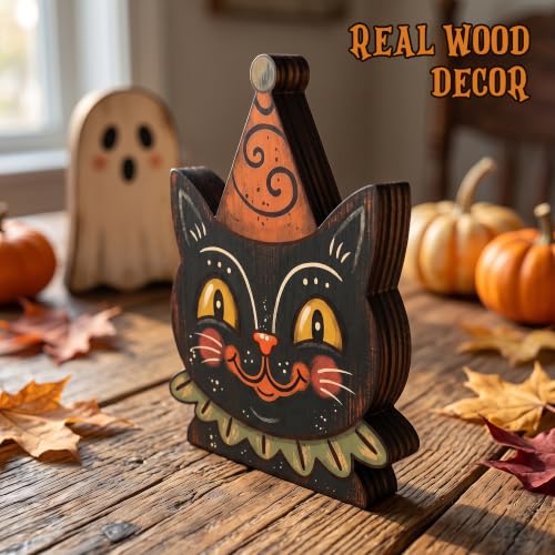 5PCS Wooden Halloween Decor Small Halloween