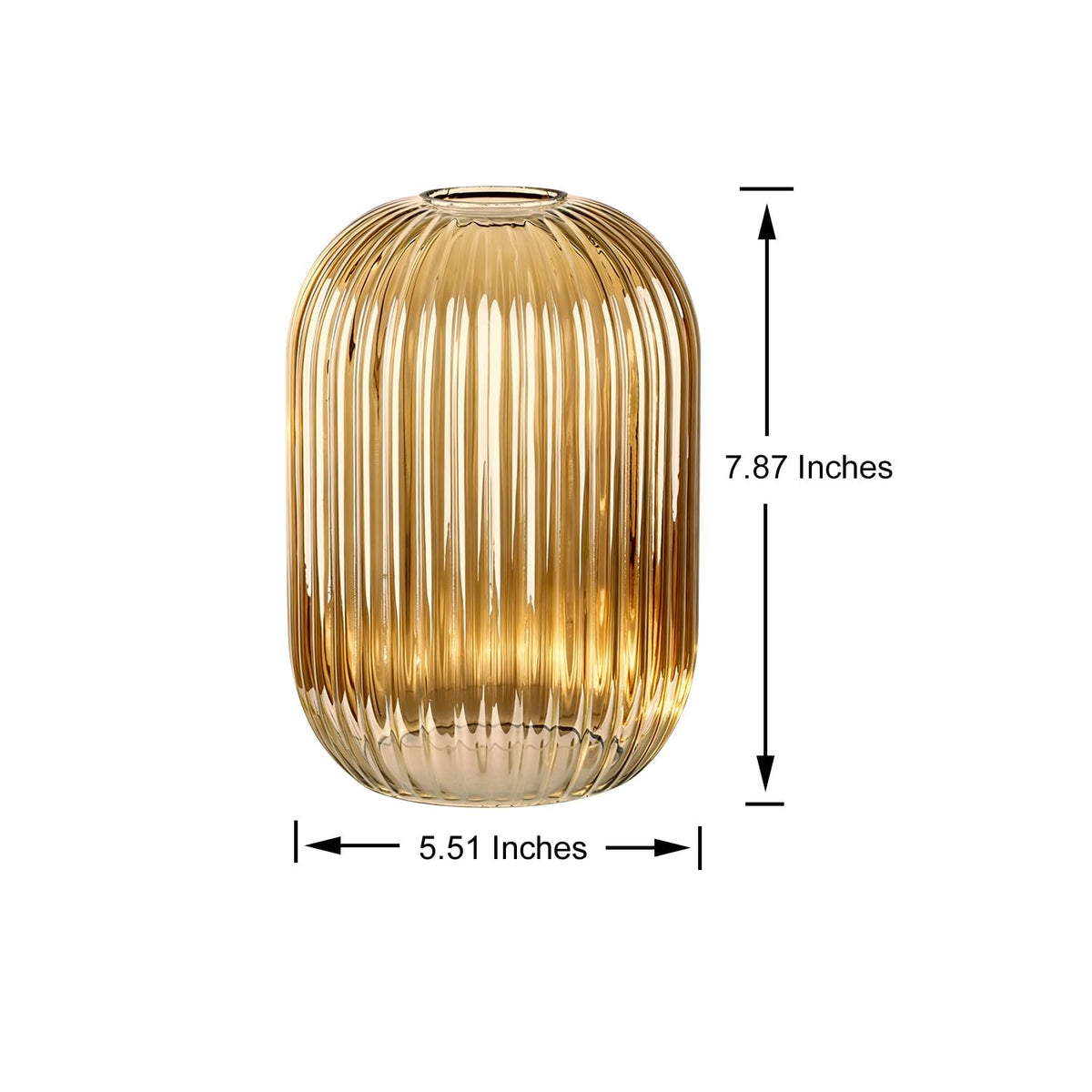 2 Pack Amber Ribbed Glass Lamp Shade (Amber)