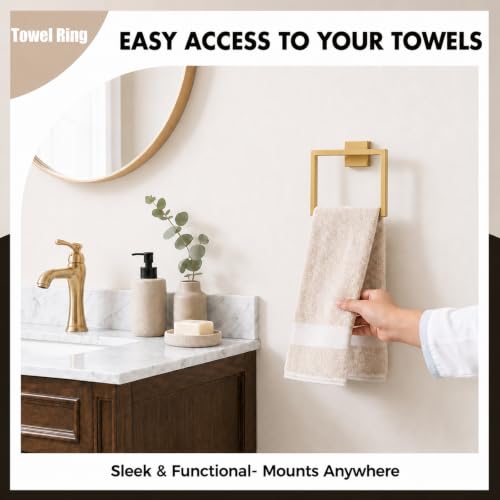 5 Piece Bathroom Accessories Stainless Steel Towel Bar Set