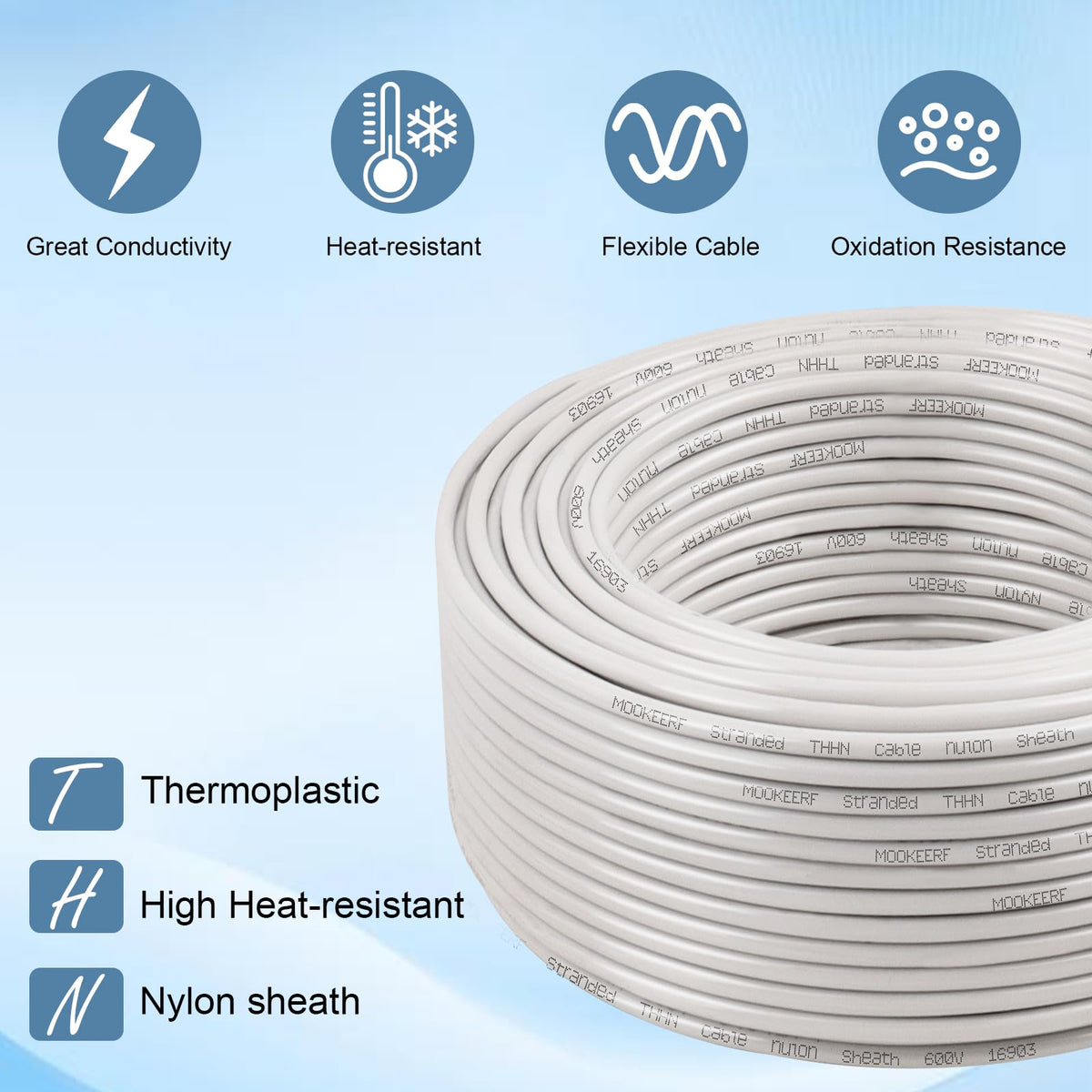 THHN Wire 4 Gauge 100FT (White / 4 Gauge 100FT)