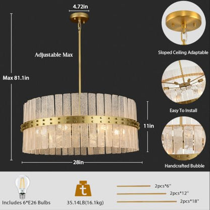 Handmade Bubble Glass Chandelier