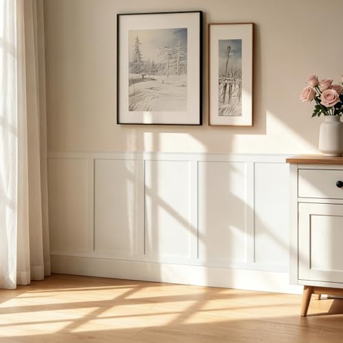 White Primed Wainscoting Wall Panels Kit