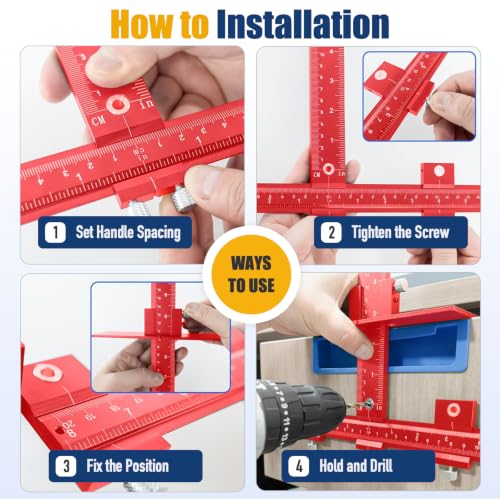 Aluminum Cabinet Hardware Jig Drill Template for Handles Pulls Knobs