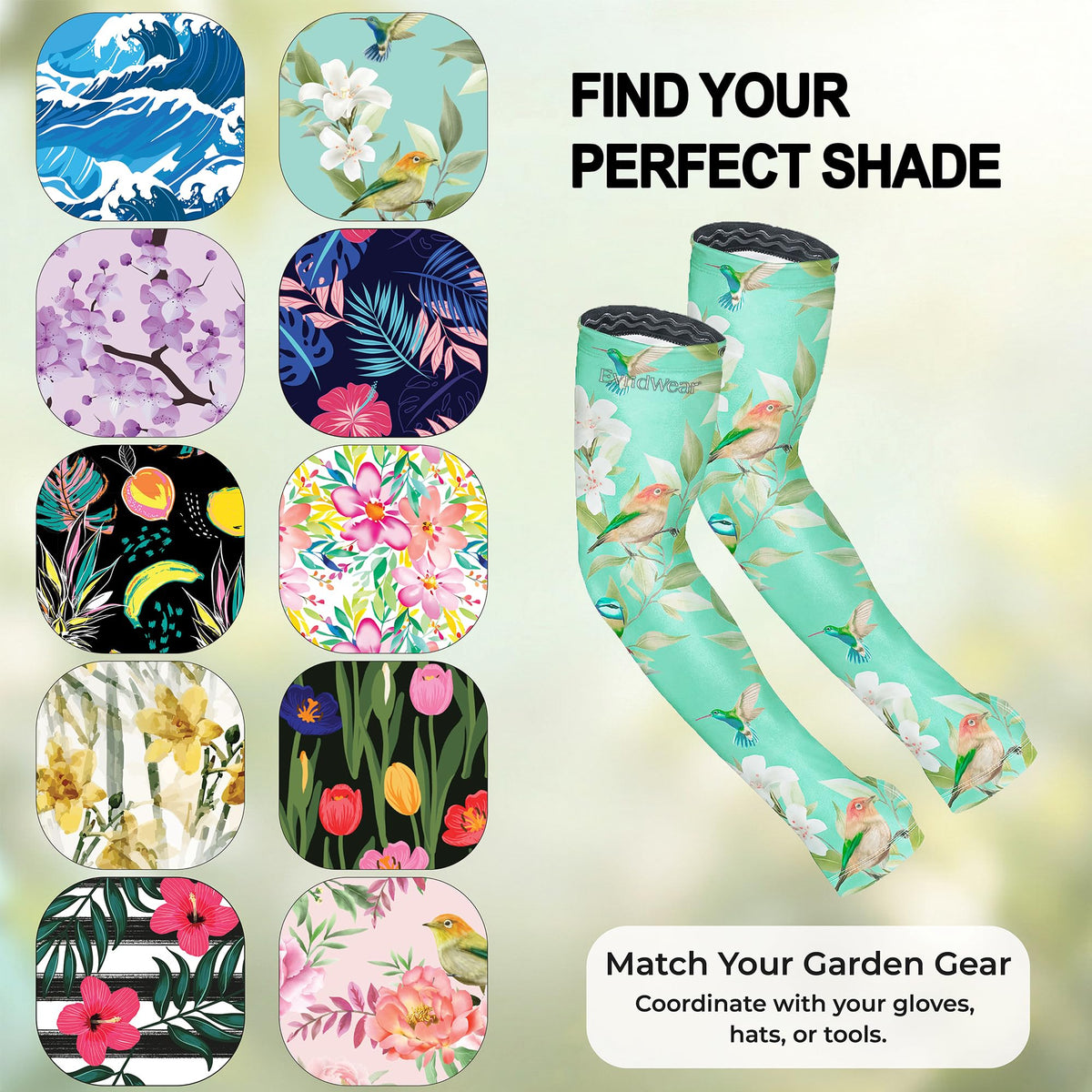 Gardening Sleeves (XX-Large / Mint Floral Garden)